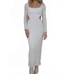 NEW PRETTY GARBAGE modern muse backless dress in white